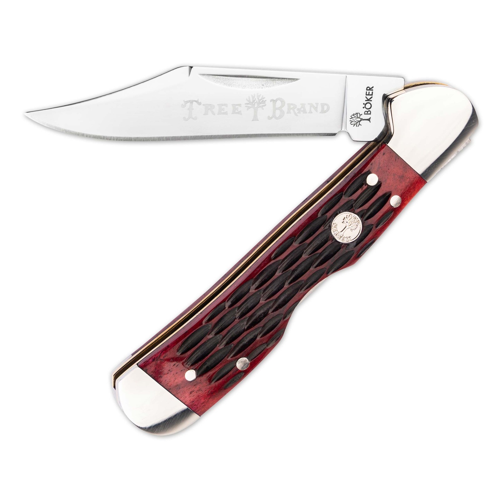 BOKER Treebrand Copperhead Backlock Red Bone Classic EDC Folding Knife D2 110874