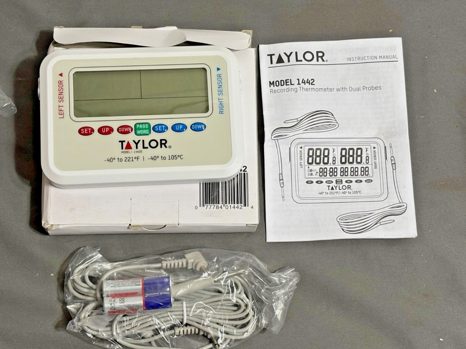 NIB Taylor 1442 RECORDING THERMOMETER DUAL PROBE Hospital Pharmacy USA SELLER