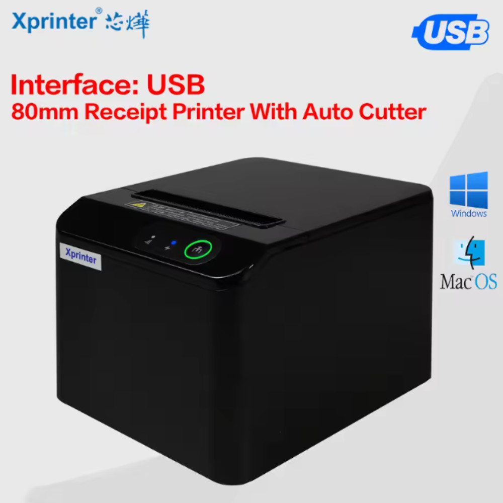 Xprinter XP-T80Q 80mm Thermal Receipt Printer Auto Cutter USB POS Printer