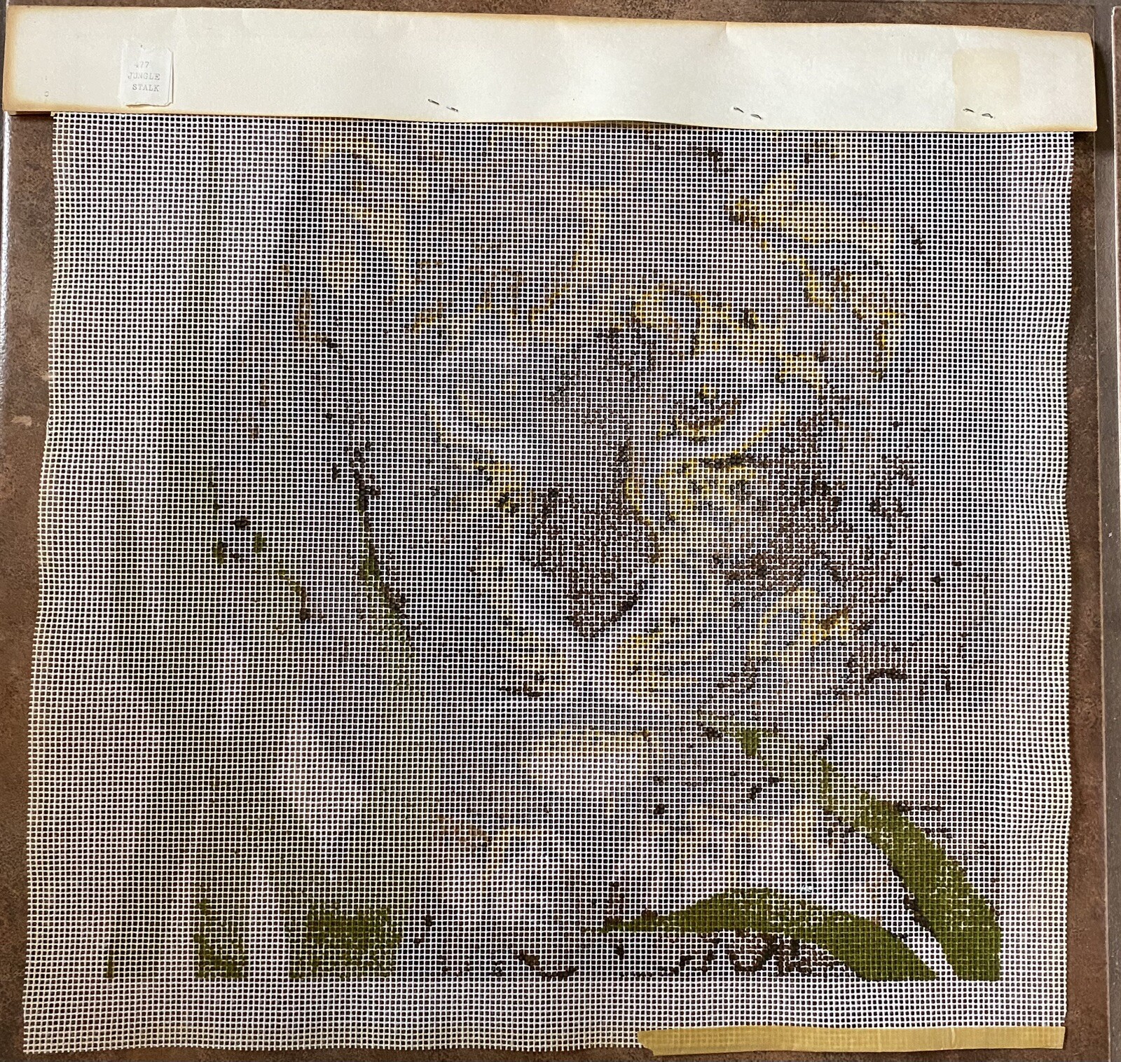 Jaguar Jungle Stalk 14" x 14" Stitch N Time Needlepoint Canvas Hand Screen Print