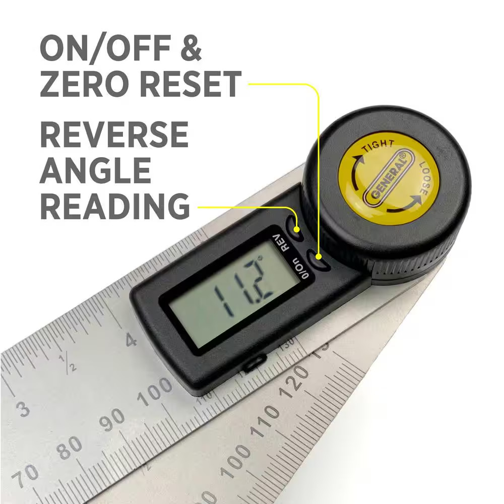 5" Digital Reversible Angle Finder with Lock Large LCD Protractor Measuring Tool