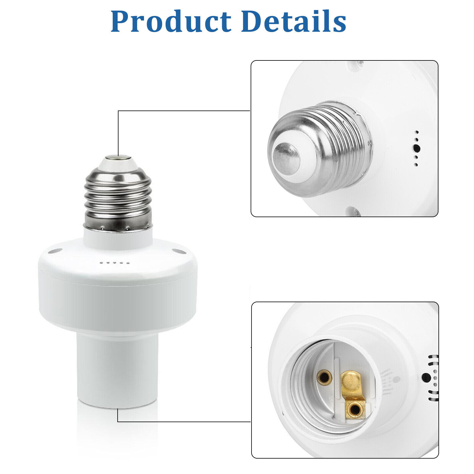 Wireless Remote Control Light Lamp E27 Screw Bulb Base Holder Cap Socket Switch