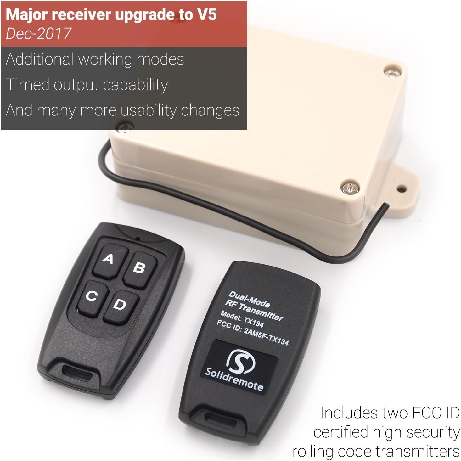 Solidremote 12V - 24V Secure Wireless Rf Remote Control Relay Switch U