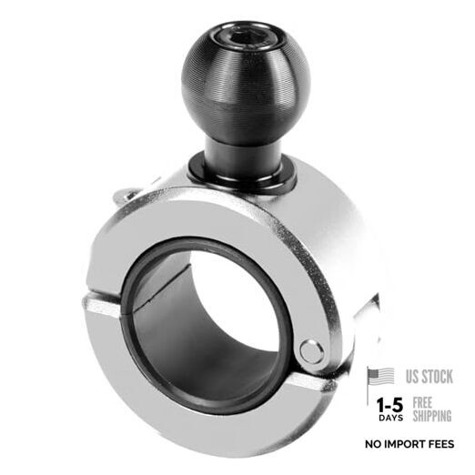 20 Series BC1 Bar Clamp with 20mm Aluminum Ball | Billet Aluminum 1" Chrome