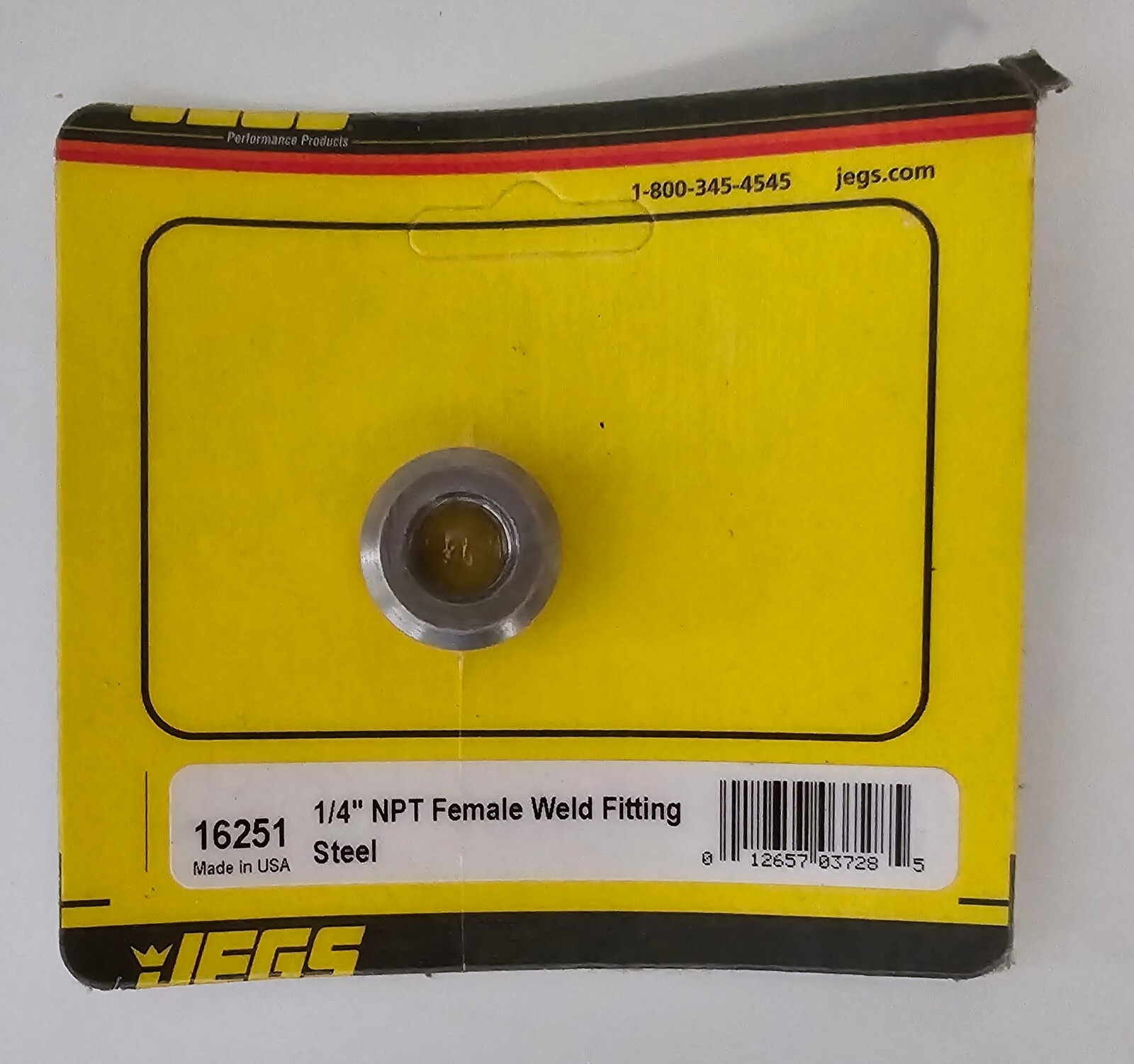 JEGS 16251 Steel Weld Fitting 1/4 npt female steel