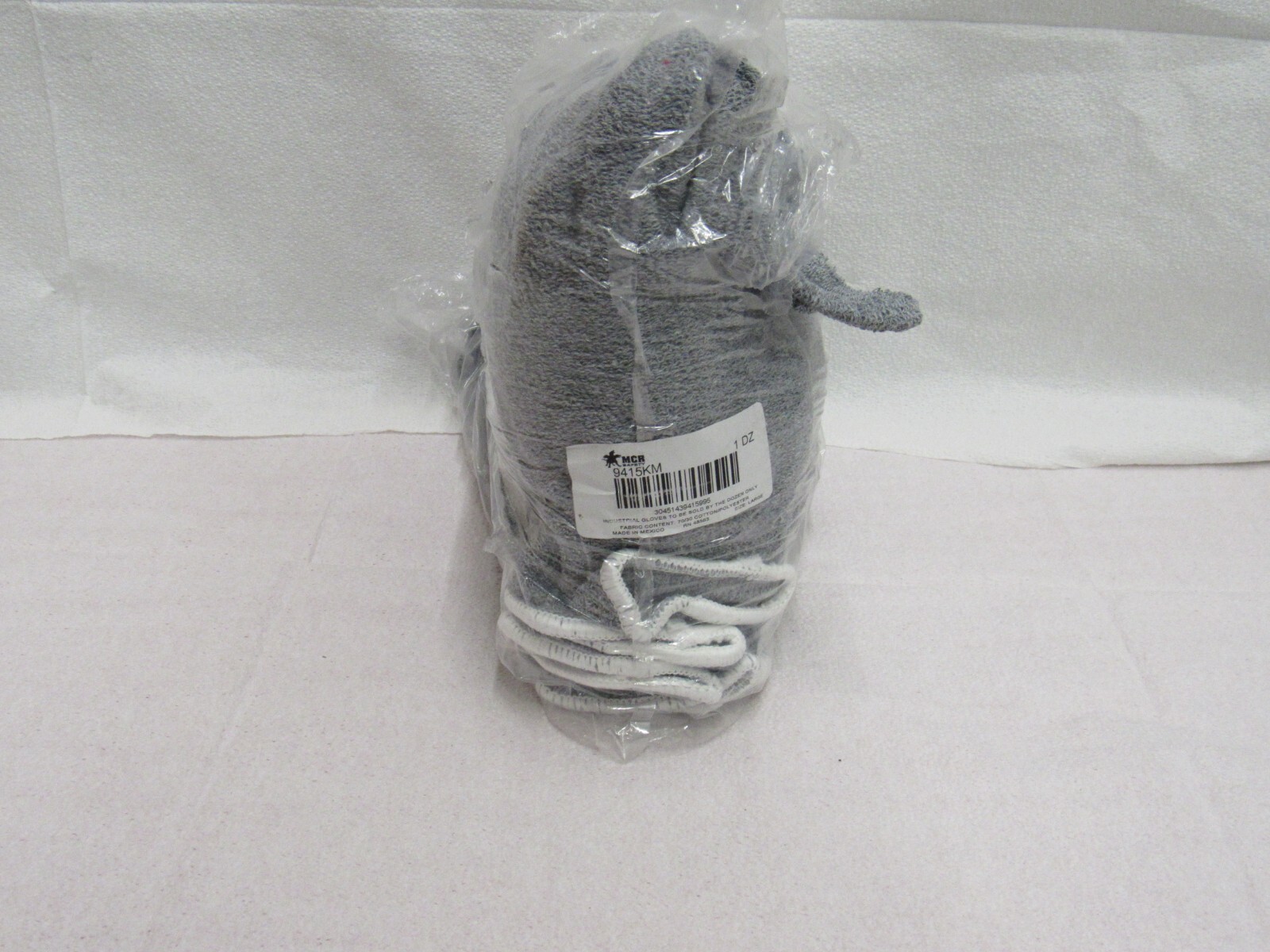 MCR Safety Terrycloth Reversible Work Gloves Large Gray Knit-Wrist Cuff 9415KM