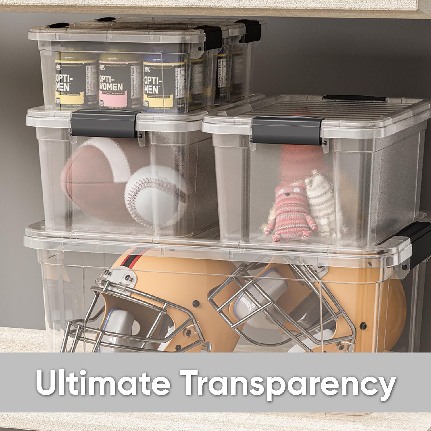Superio Clear Storage Bins with Lids, 6 Pack- Plastic Storage Boxes - 11 Quart