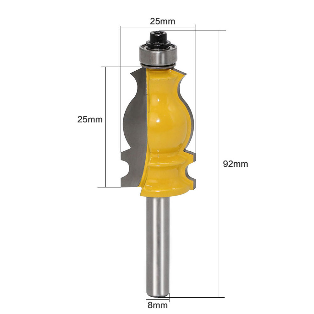 1PC 8mm Shank Architectural Cemented Carbide Molding Router Bit Woodwork Cutter