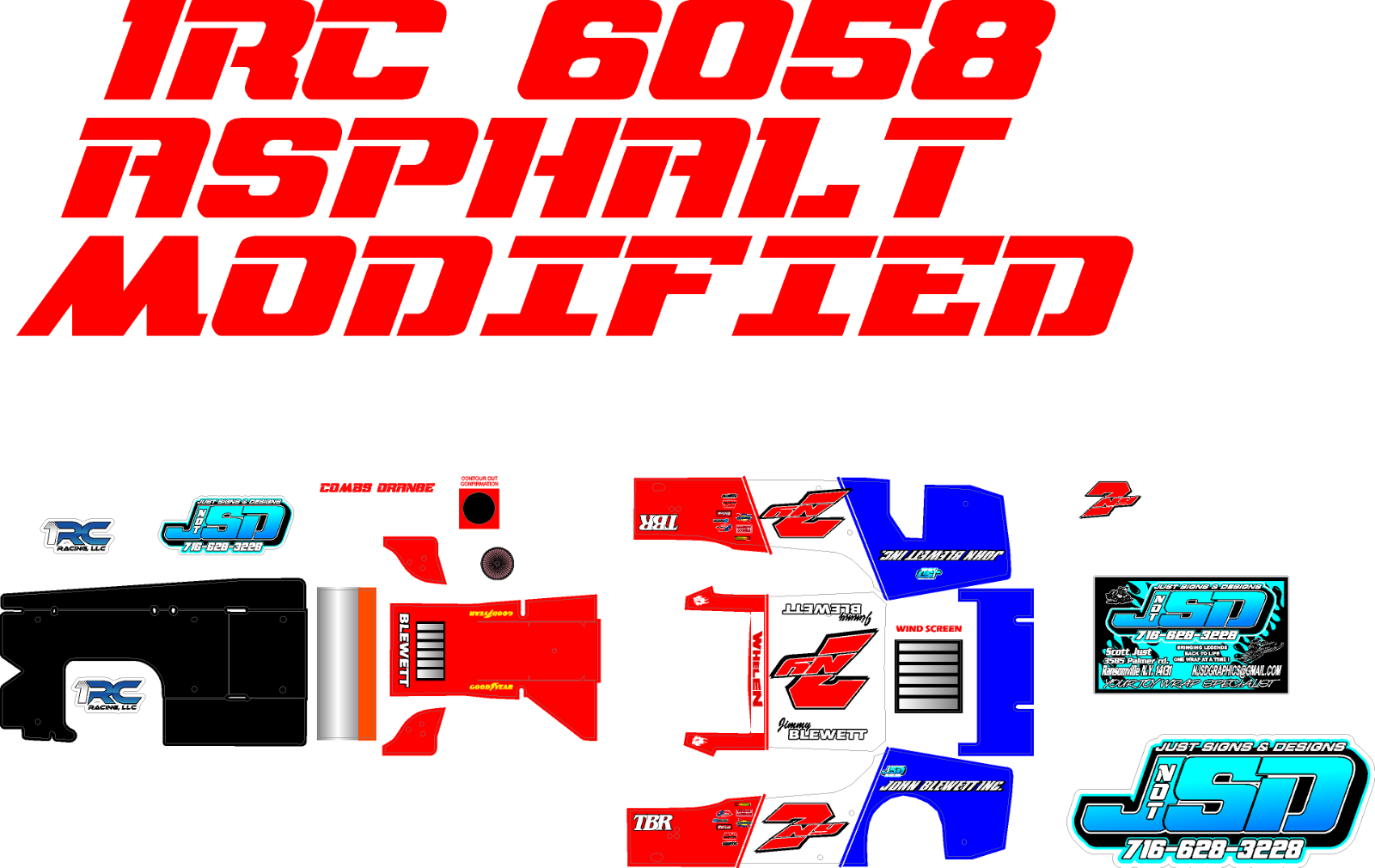 1RC ASPHALT MODIFIED 1RC6058 WRAP JIMMY BLEWETT THEME 1X18 SCALE