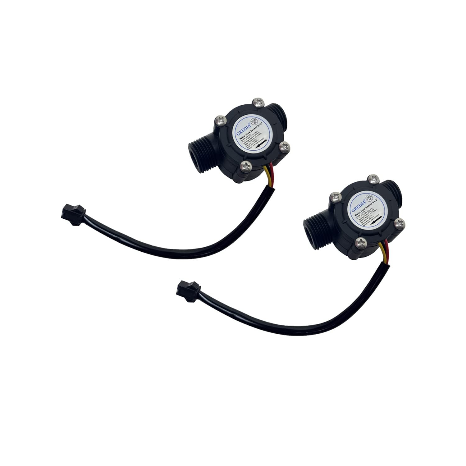 1/2 Inch FoodGrade Hall Effect Water Flow Sensor Switch Flowmeter 2 PCS