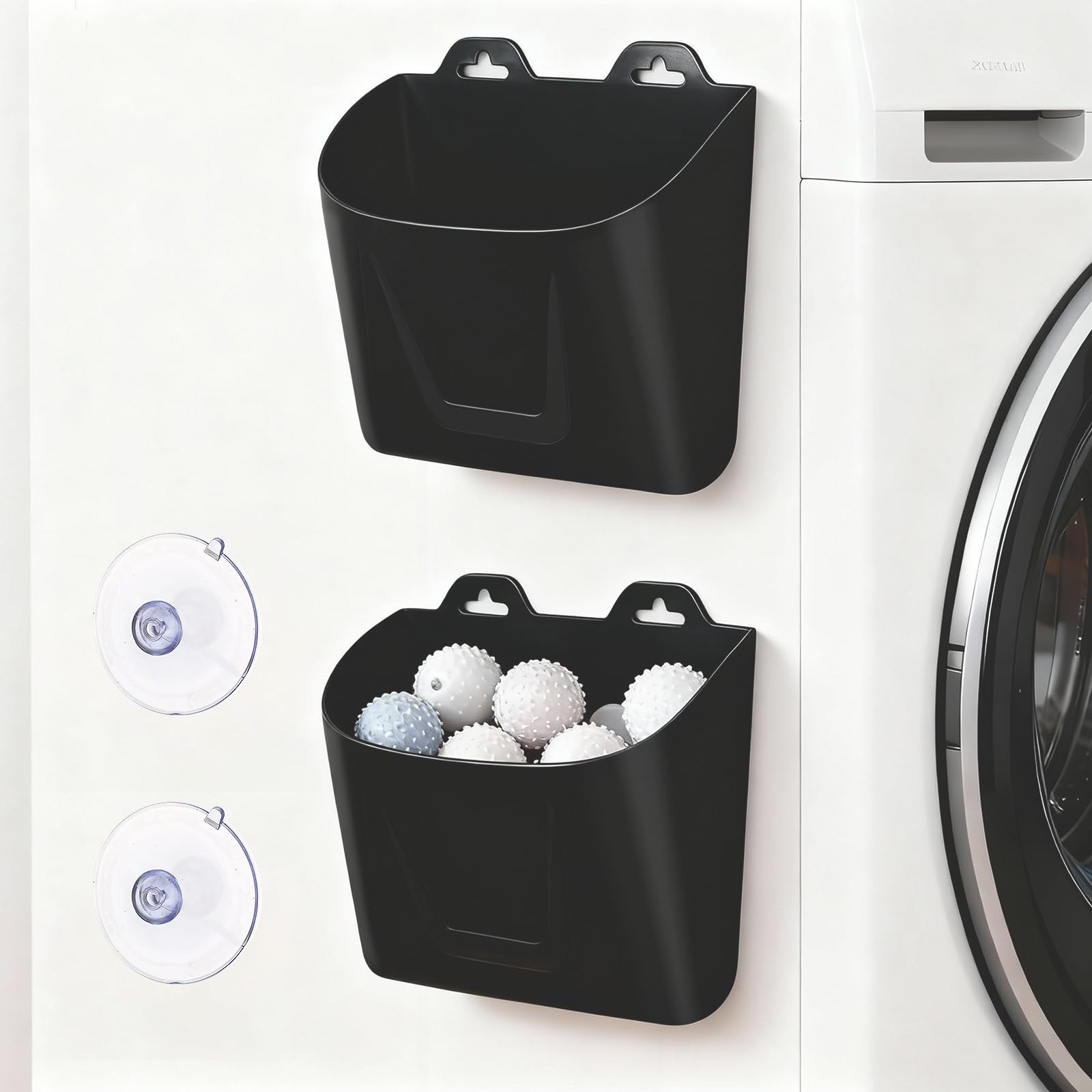 2 Pack Small Magnetic Lint Bin for Laundry Room, 6 x 5 Inch Compact Silicone ...