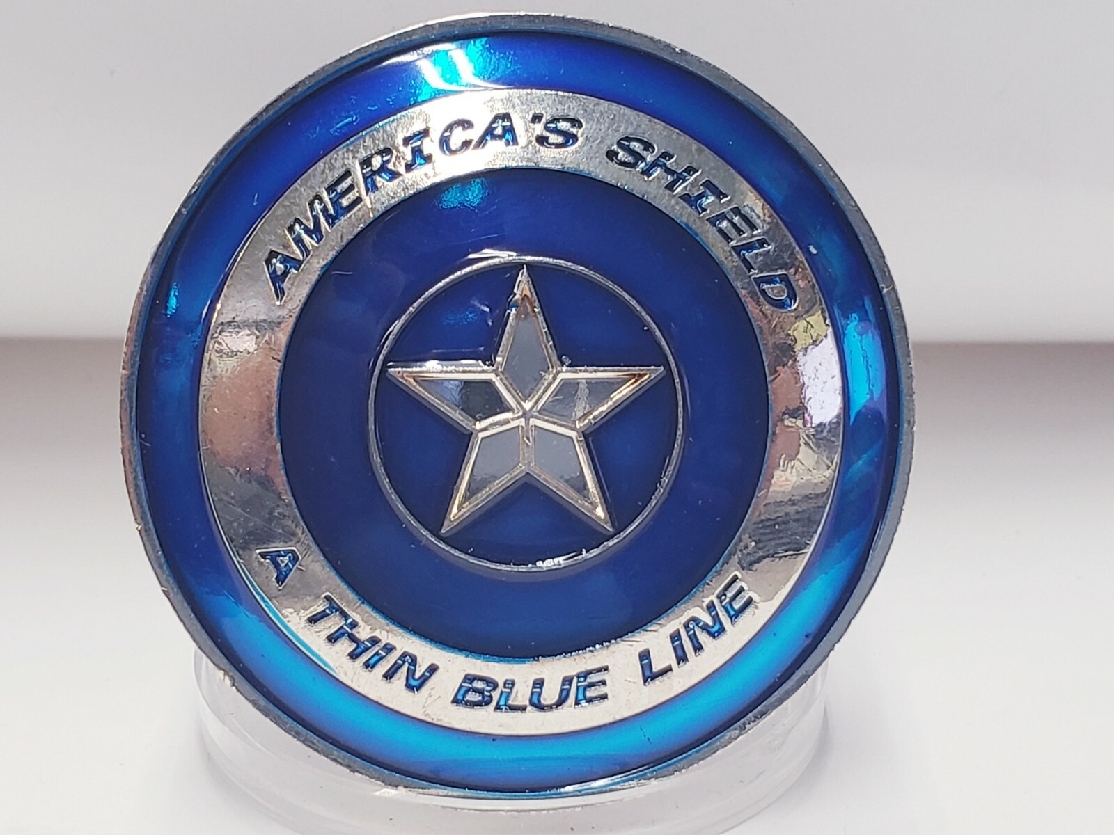 Americas Shield A Thin Blue Line "Blue Lives Matter" Challenge Coin