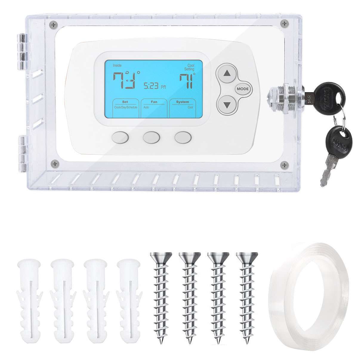 Thermostat Cover Large Universal Combination Lock Clear Box Guard Wall Mounted