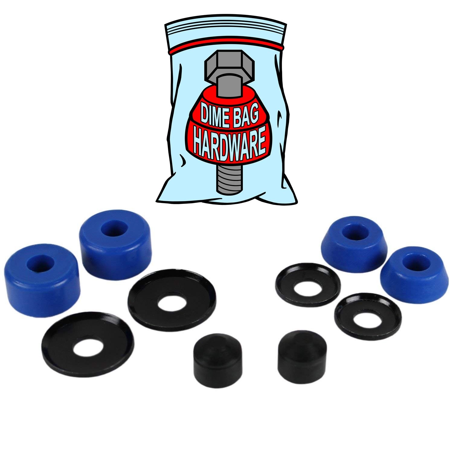 Dime Bag Hardware Skateboard Truck Rebuild Kit Bushings Washers 88A Blue