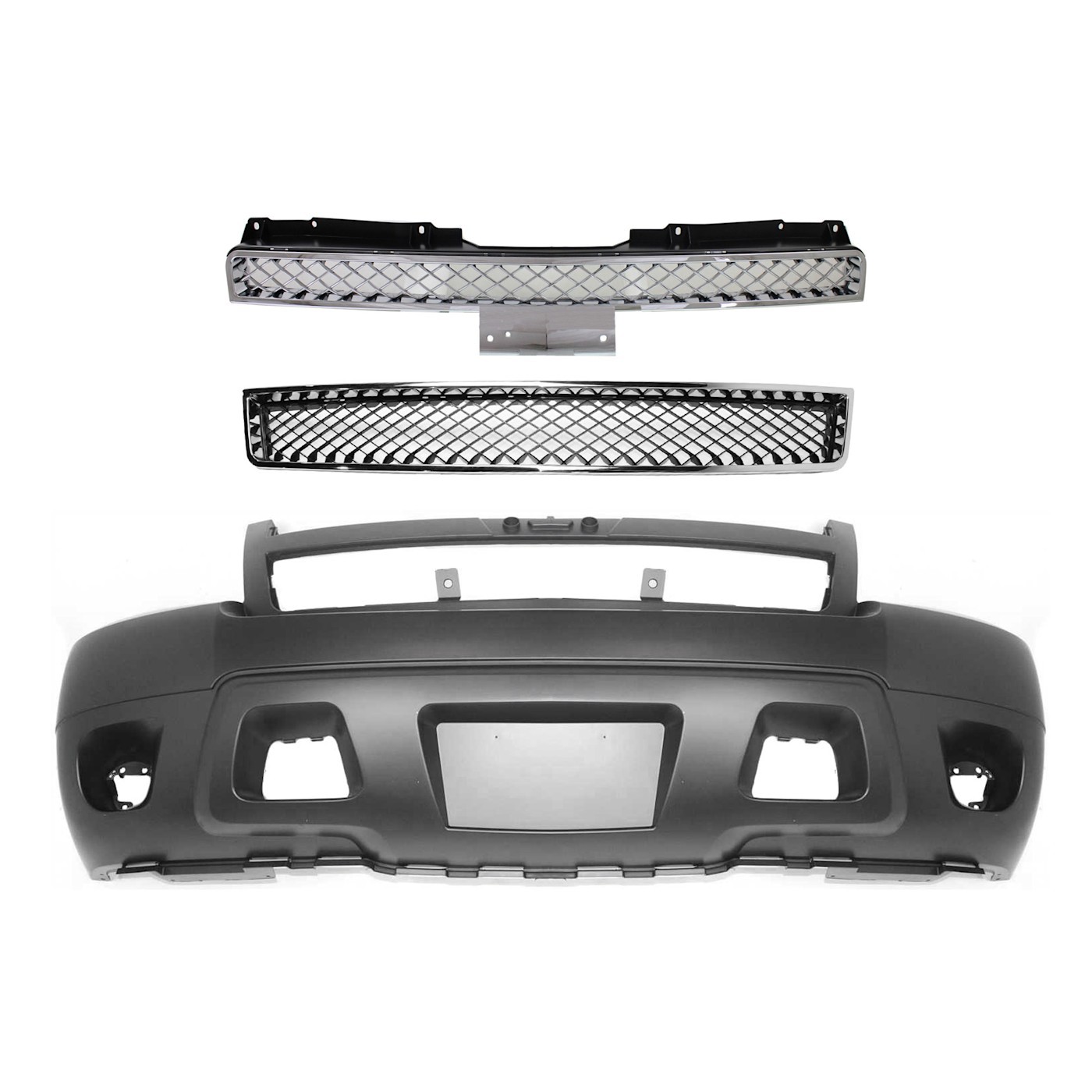 Bumper Cover Kit For 07-14 Chevrolet Tahoe Sport Utility Bumper Grille Front