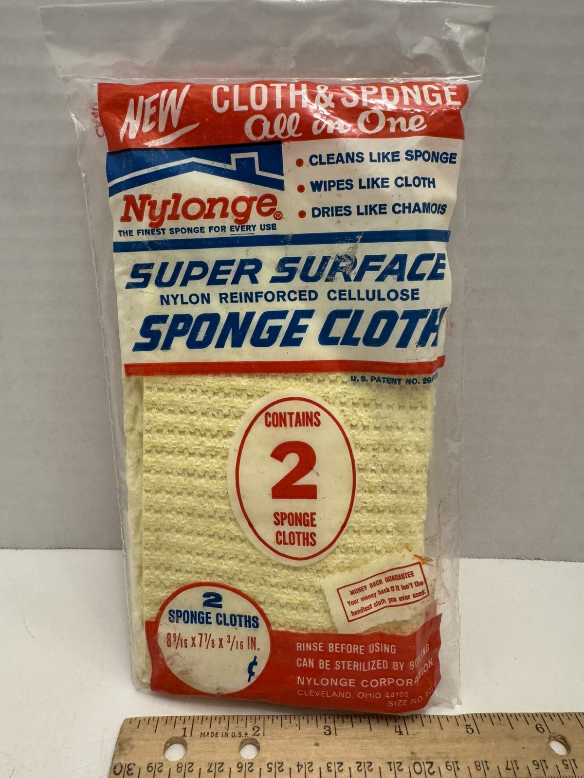 Vintage Nylon Sponge Cloth Contains 2 In Original Packaging