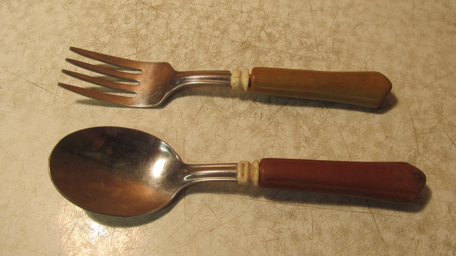 Old Bakelite Child's Fork & Spoon  No. 2