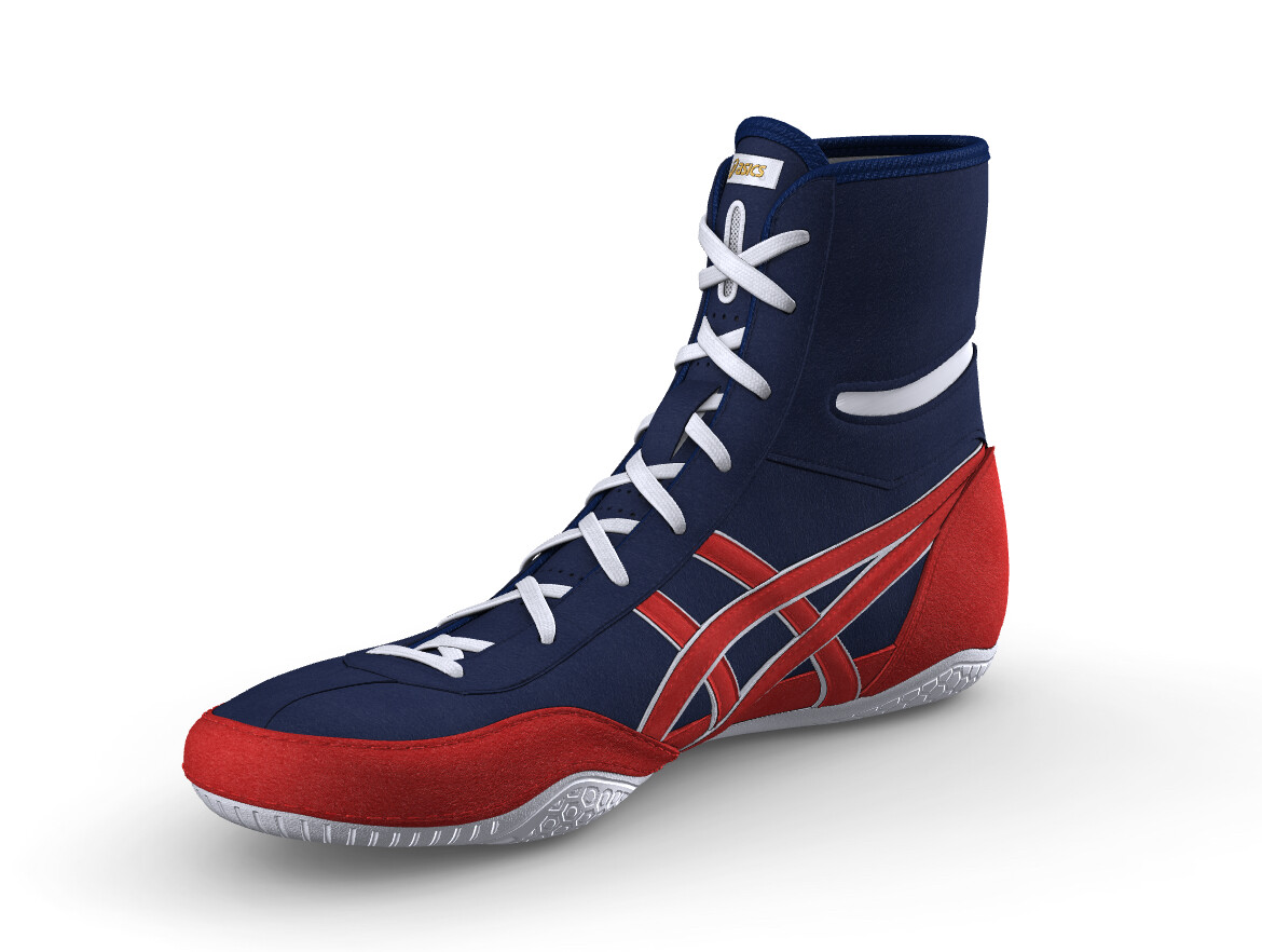 asics Boxing Wrestling Shoes Blue × Red Red Line White NEW EX-EO TWR900 Next