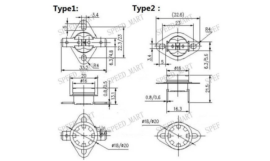 Temperature Switch Control Sensor Thermal Thermostat 95°C N.C. KSD301