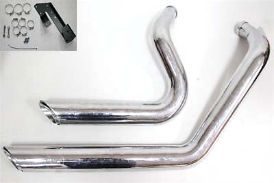 Exhaust Drag Pipe Set Short Shots fits Harley Davidson