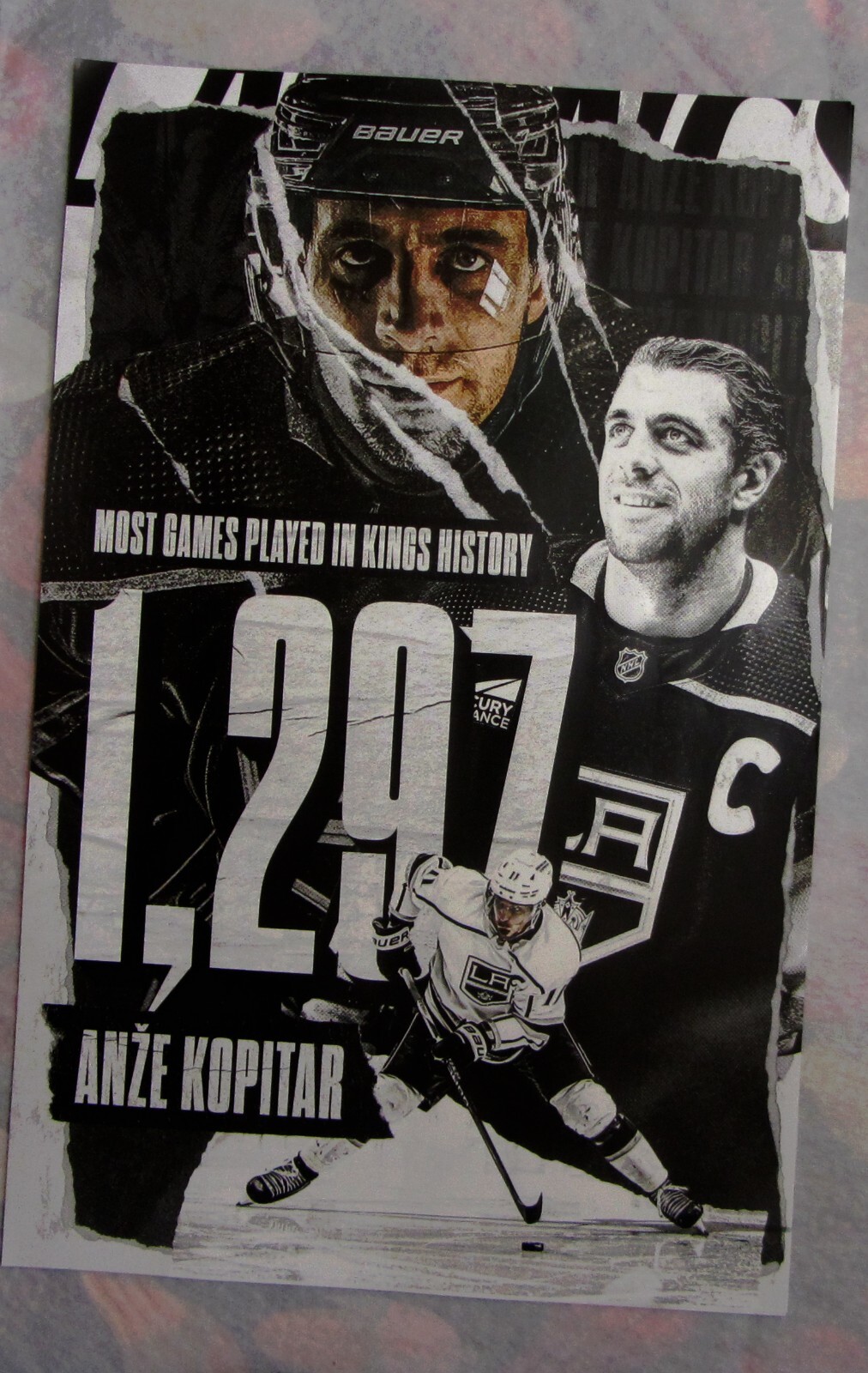 Los Angeles Kings Hockey Anze Kopitar Most Games Played Mini Poster 11" X 17"