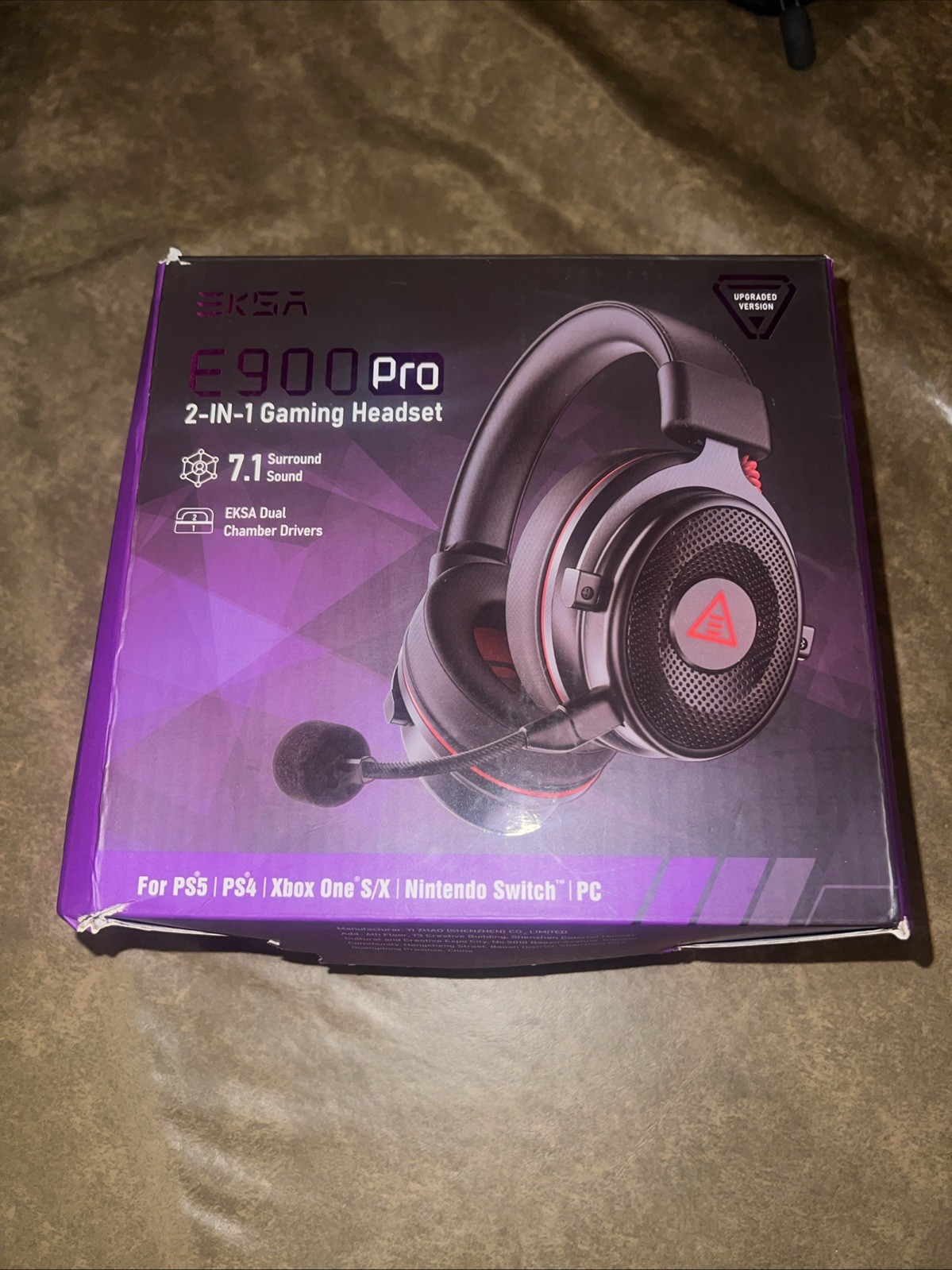 2M EKSA E900 Pro 7.1 Surround Sound Gaming Headset Black Red USB 3.5mm