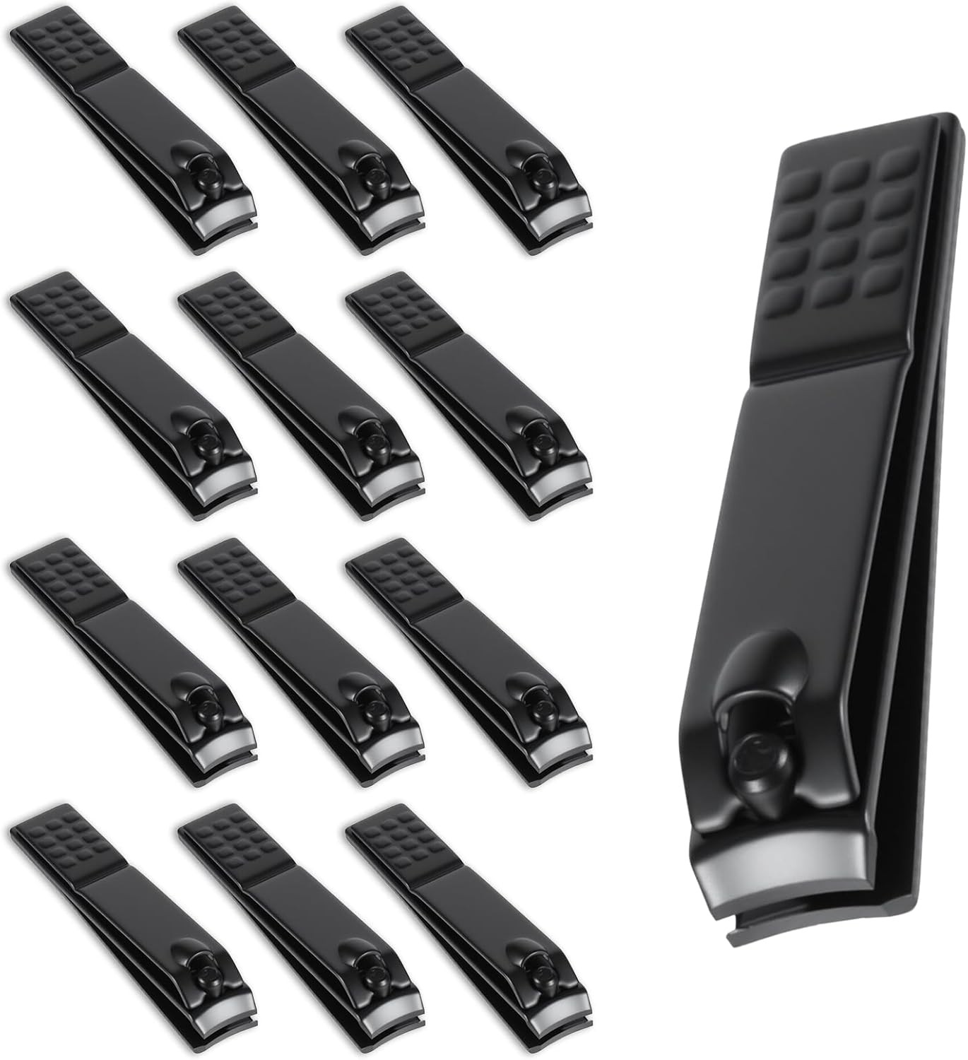 2pc Carbon Steel Fingernail Clipper Black, High Hardness Black Nail Clippers