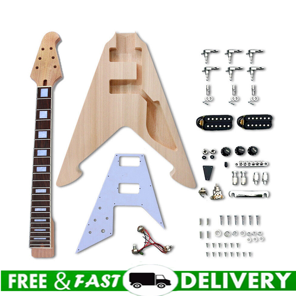 New Complete Electric Guitar Kit: 22 Fret Rosewood Neck & Matching Body