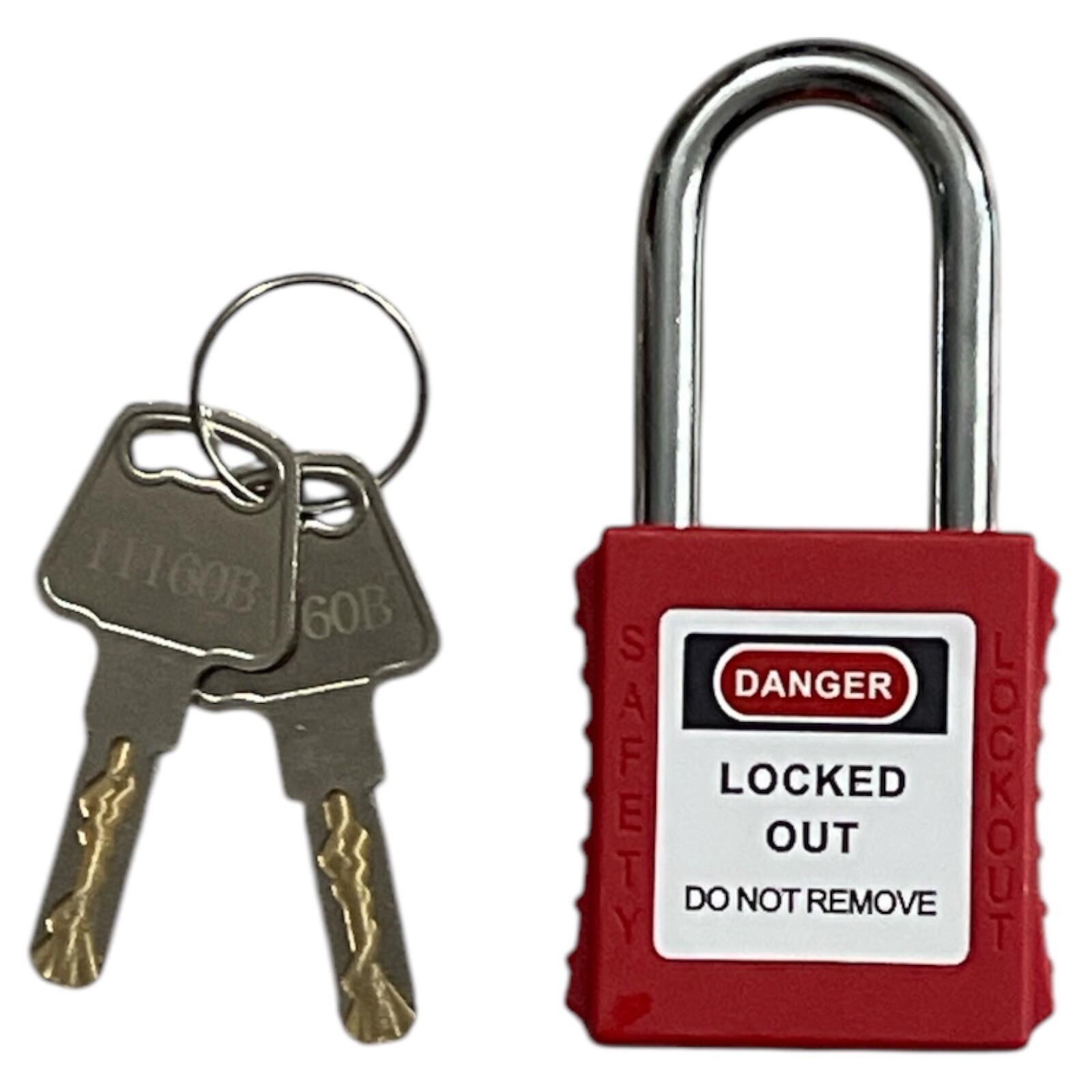 Red Lockout/Tagout Safety Padlock with Two Keys(S)