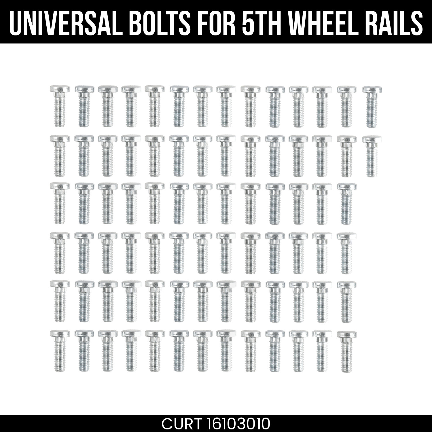 CURT Universal Bolts for 5th Wheel Hitch Rails Eighty Pack 16103010