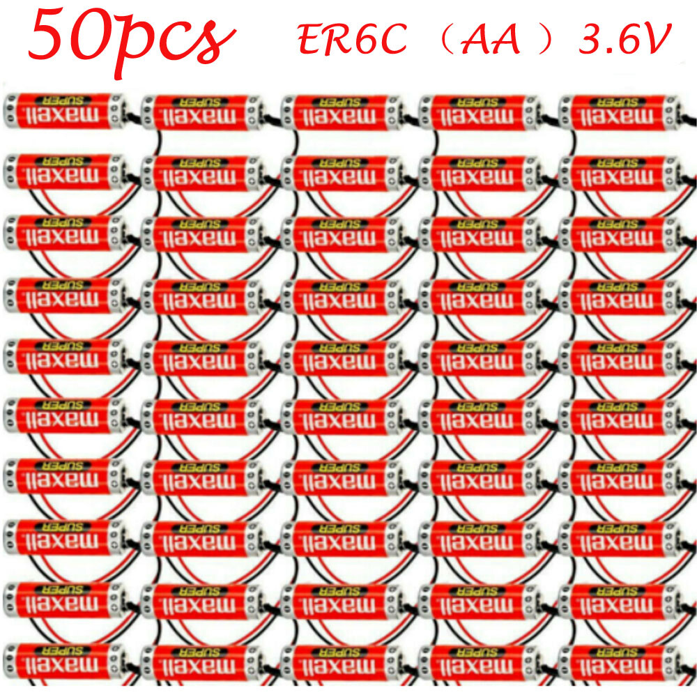 50pcs MAXELL ER6C AA 3.6V 1800mAh PLC Battery for Mitsubishi FX F2-40BL + Plug