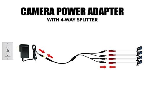 Night Owl Security Camera Power Adapter with 4-Way Splitter black