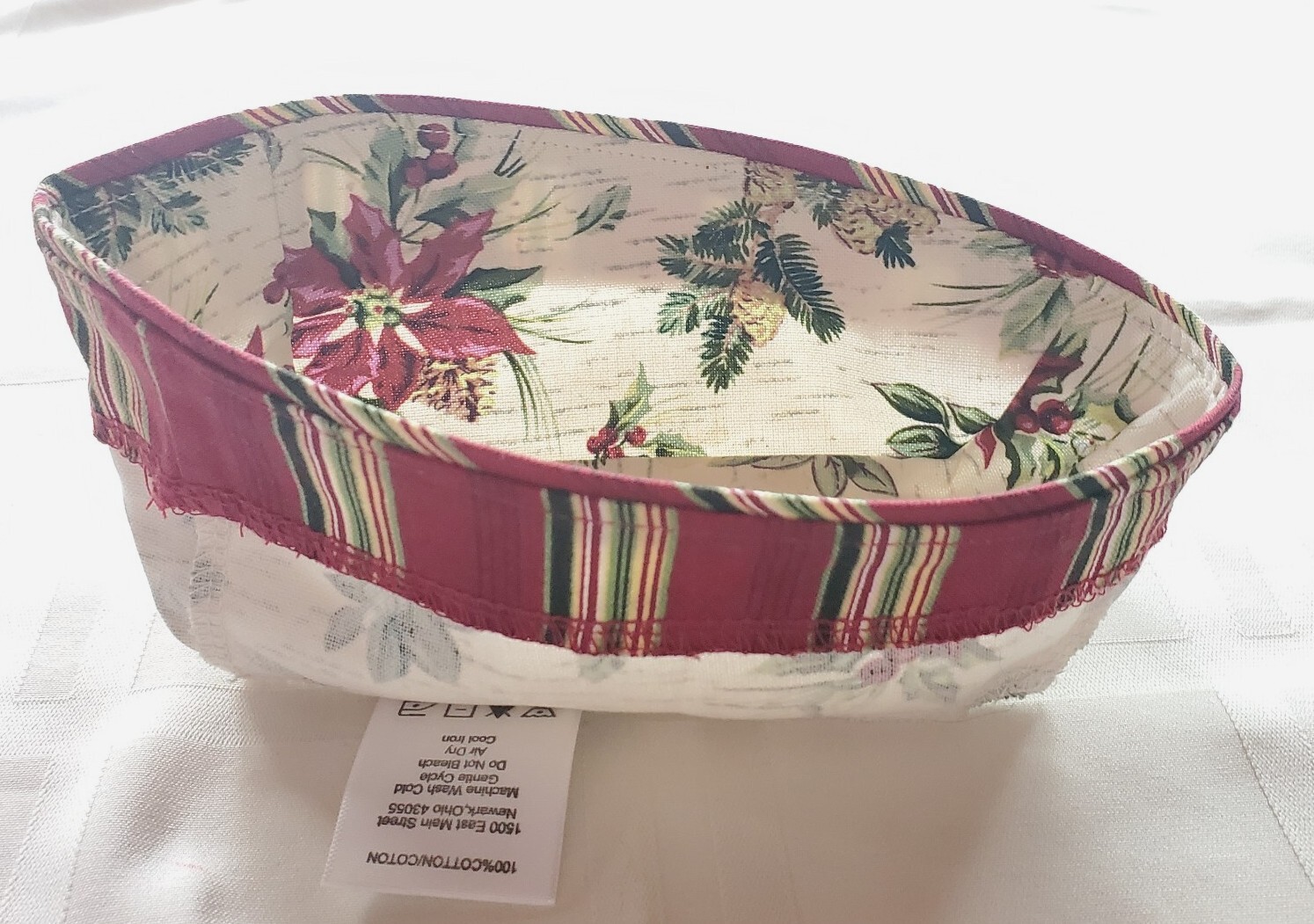 Longaberger 2007 Holiday Helper Fabric Liner Holiday Botanical