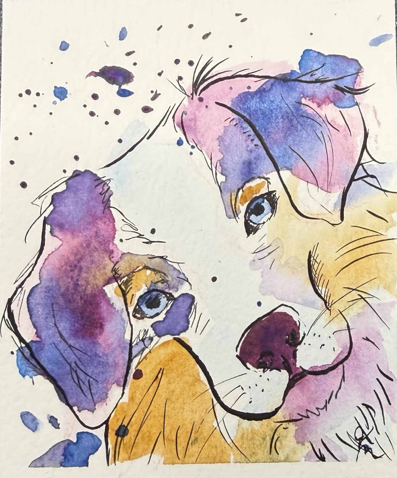 8x10”  Original Watercolor Pet Portrait Painting Custom made Jaimekristineart