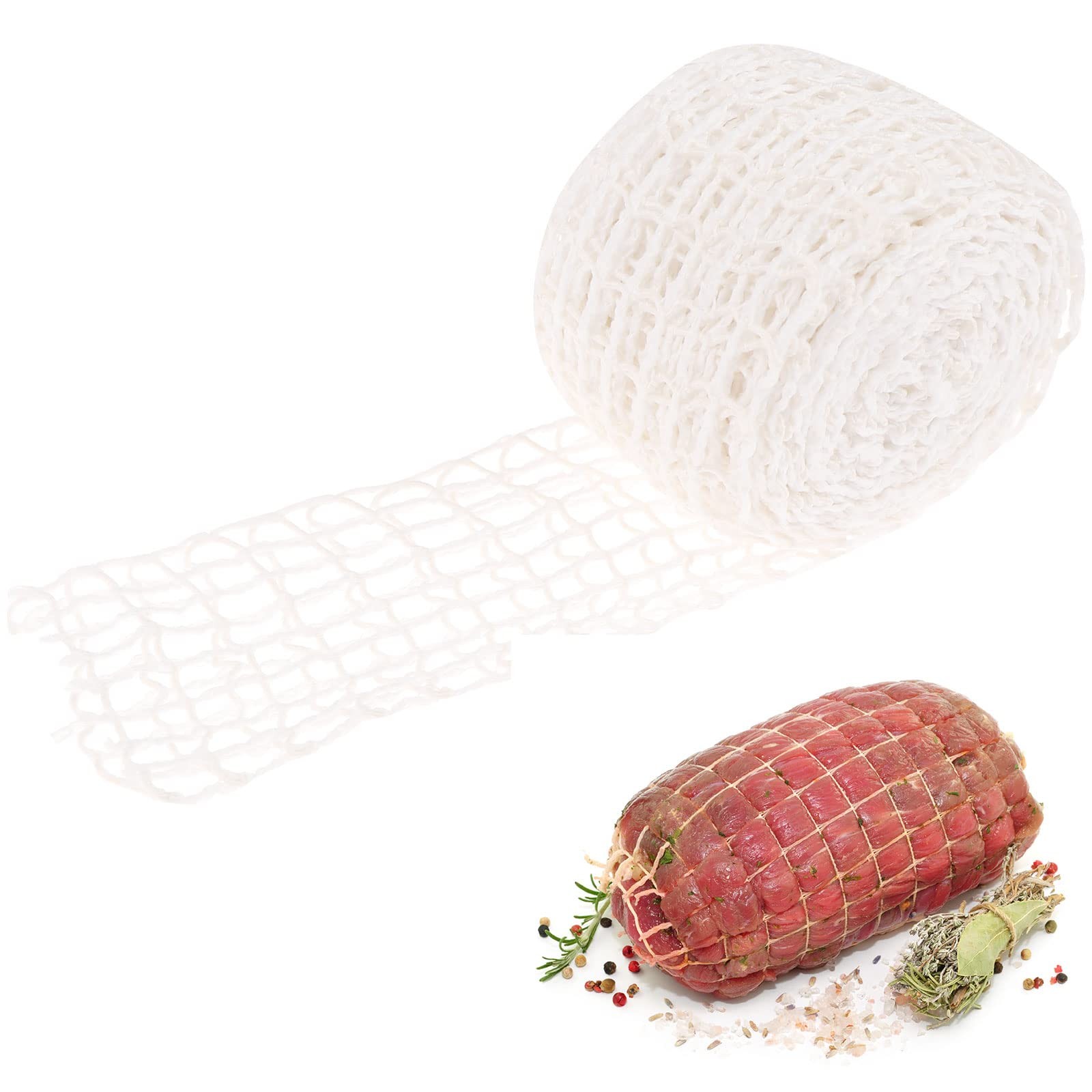 5m Meat Netting Roll,Size 18,Elastic Smoked Meat Poultry Ham Netting Meat But...