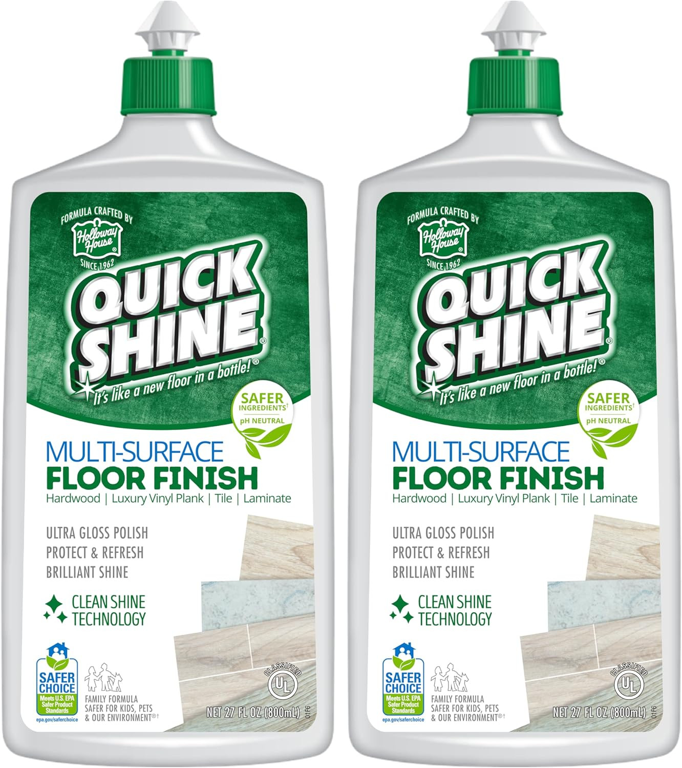 Quick Shine Multi Surface Floor Finish 27Oz, 2Pk | Cleaner & Polish to Use on H