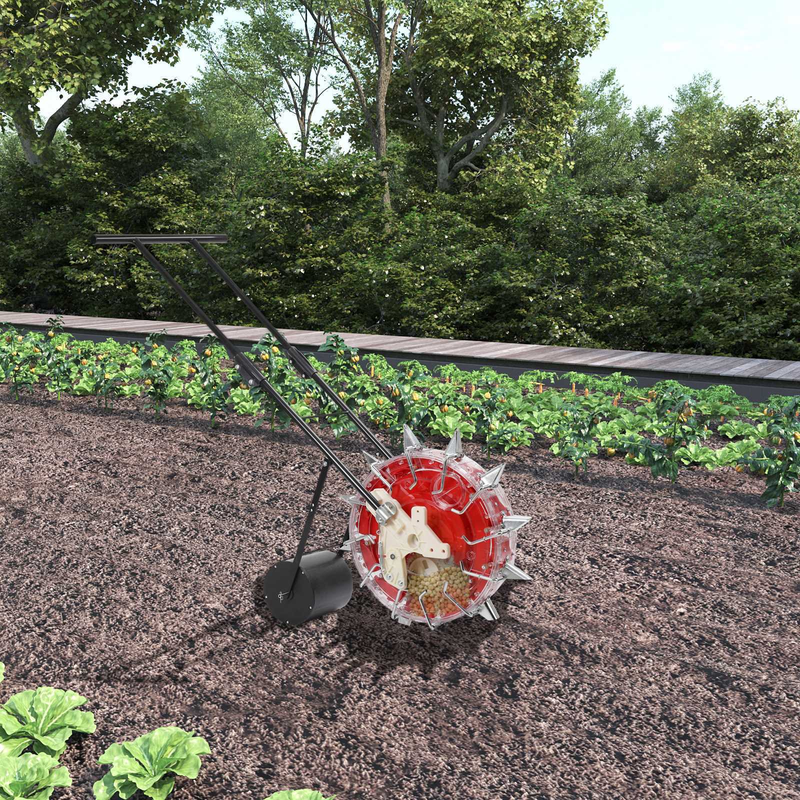 Hand Push Roller Precision Manual Seeder Machine Soy Corn Carousel Seeding Tool