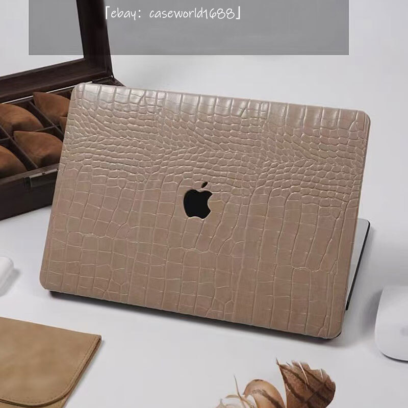 Milk Tea Crocodile PU Leather Case For Macbook Neo 13" M5 Air 15 Pro 14 16 12 in