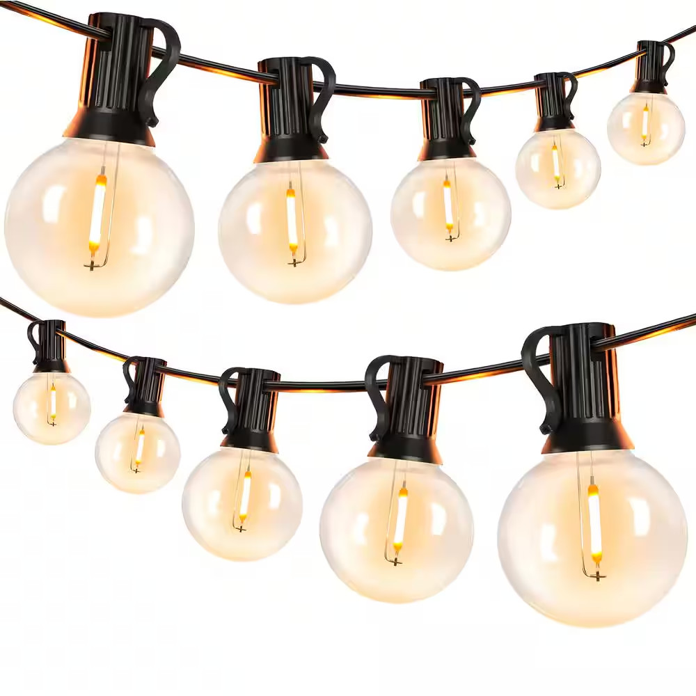 Indoor/Outdoor 50 Ft. Plug-In Globe Bulbs Party LED Outdoor String Lights with 5