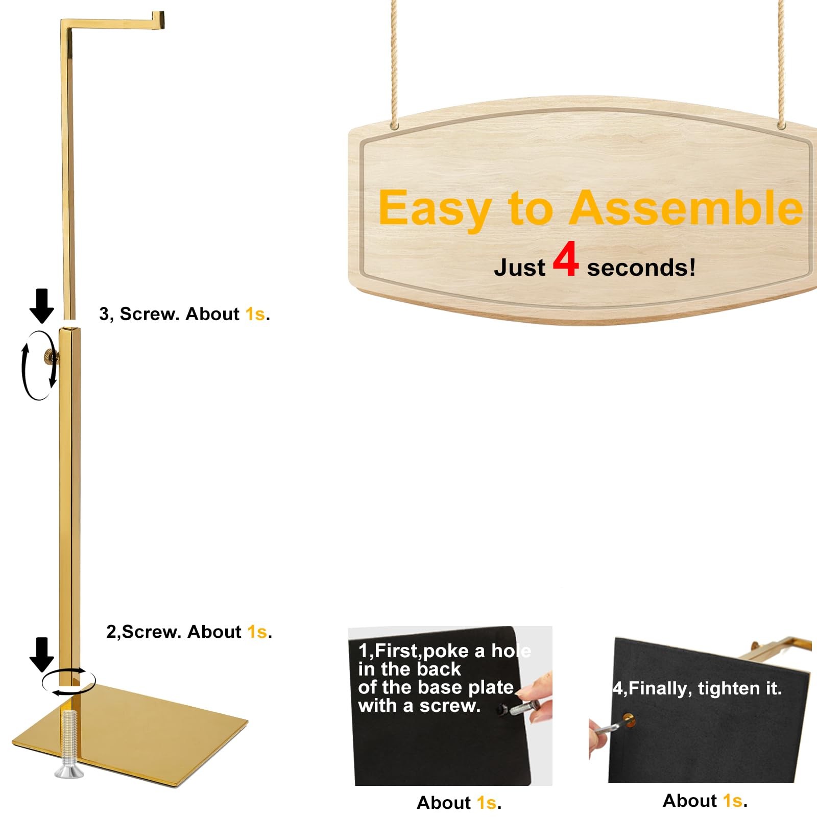 Gold Purse Display Stand, 2 Pack Handbag Display Stand Adjustable Height Stai...
