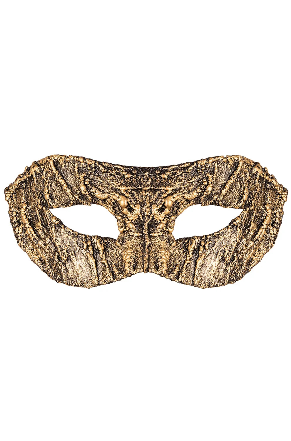 Brand New Textured Masquerade Half Mask (Gold)