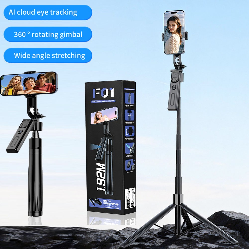76'' Selfie Stick Auto Face Tracking Tripod 360° Rotation with Remote Control