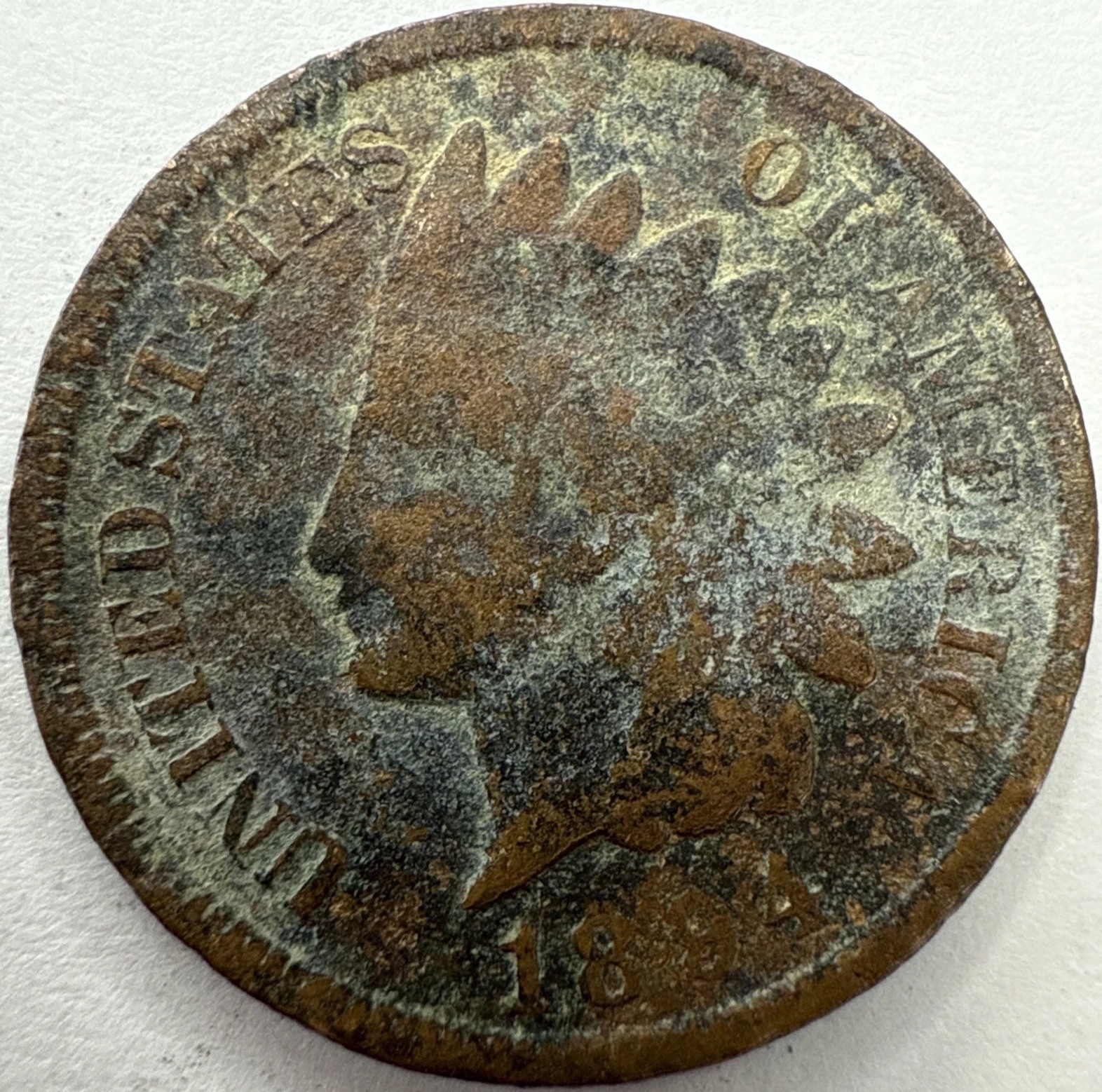 1894 Indian Head Cent Exact Coin Imaged #IND2314