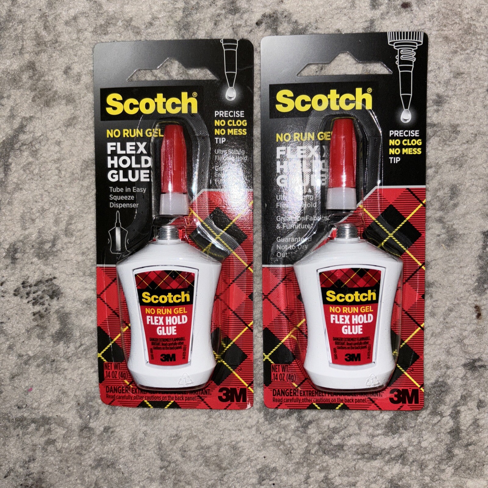 LOT OF 2 - 3M SCOTCH Adhesive Ultra Strength Flex Hold Glue .14oz Bottle ADH670