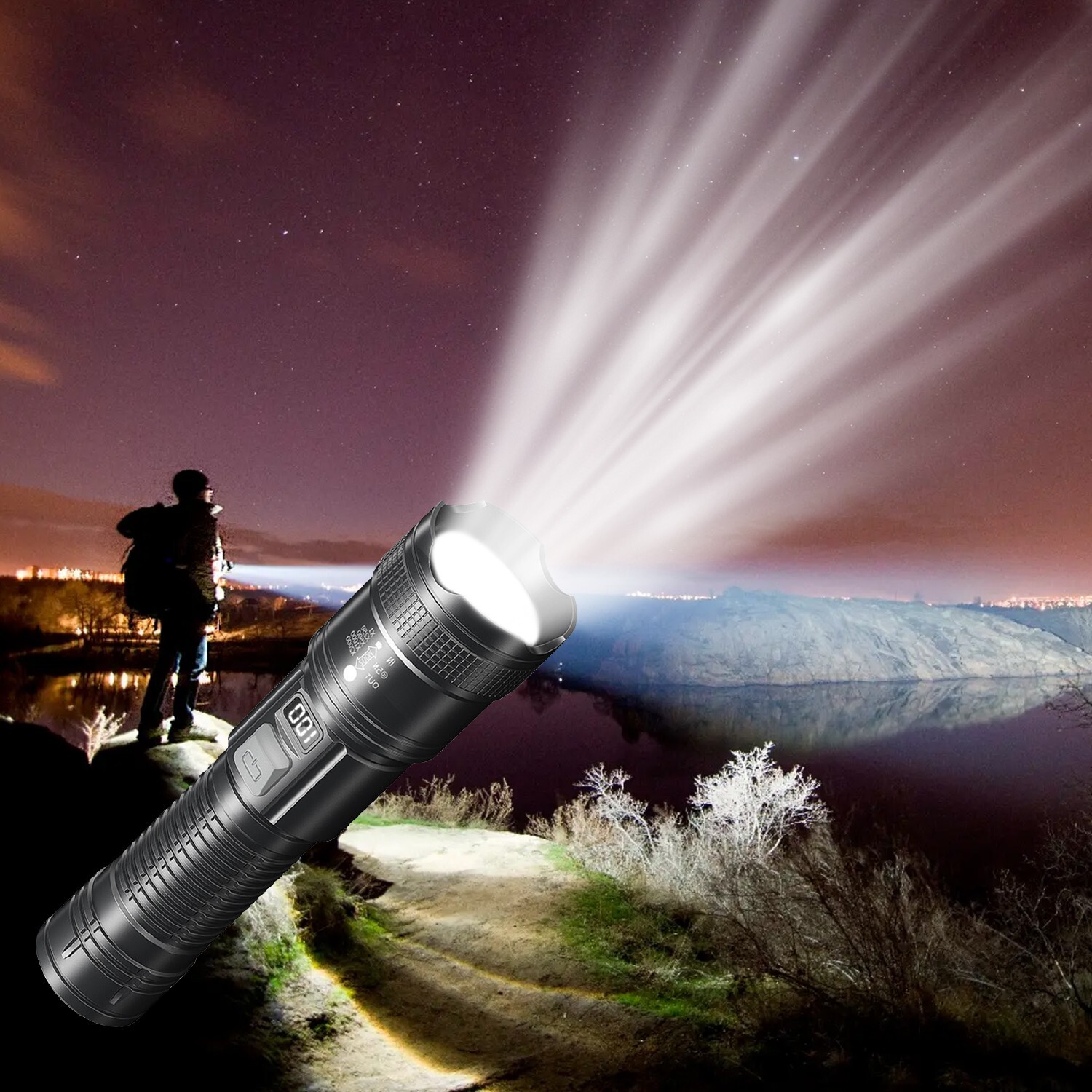 LED Flashlight Torch Outdoor Lighting Camping Adventure Hunting Multifunction