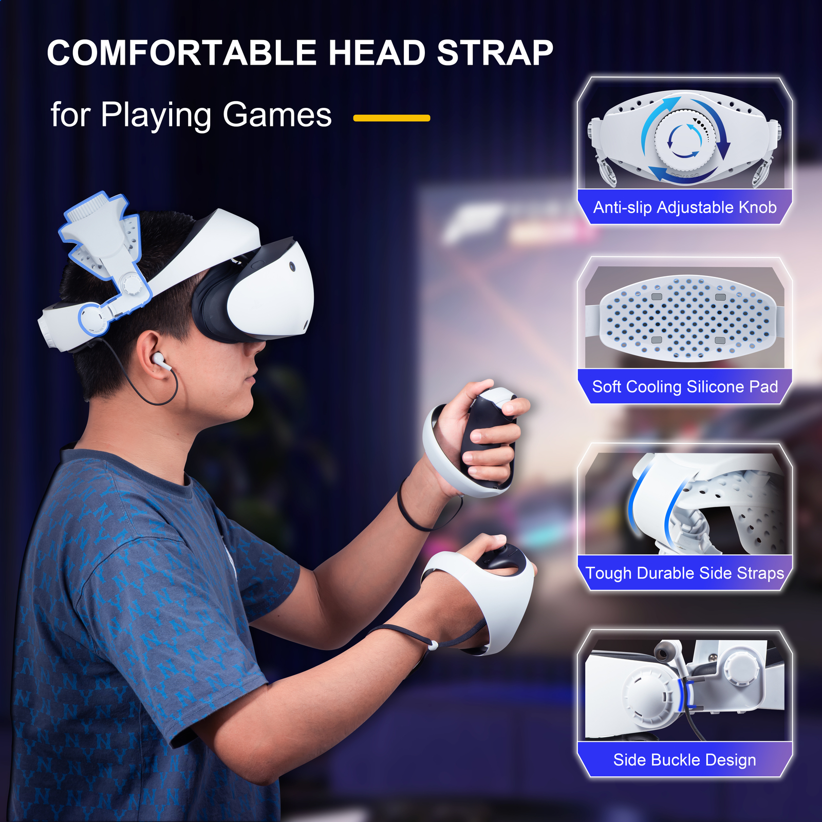 Head Strap for PlayStation VR2 Headset Adjustable Replace Headband Accessories