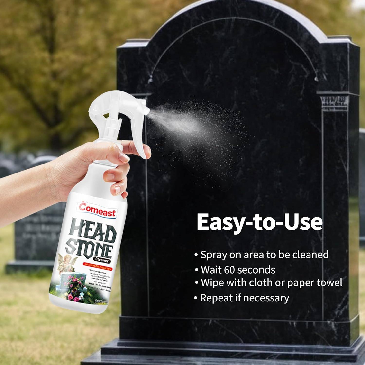 Headstone Cleaner for Graves, Cemetery, Gravestone, Tombstone Cleaner Solution R