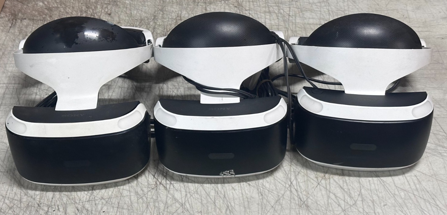 AS IS Lot of 3 Sony PlayStation VR PS4 VR Headset ONLY UNTESTED FOR PARTS REPAIR