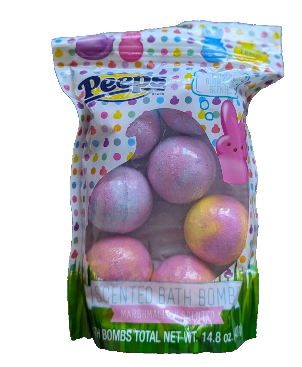 Easter Peeps 7 Pack Scented Bath Bombs Marshmallow Berry & Bubble Gum Scent