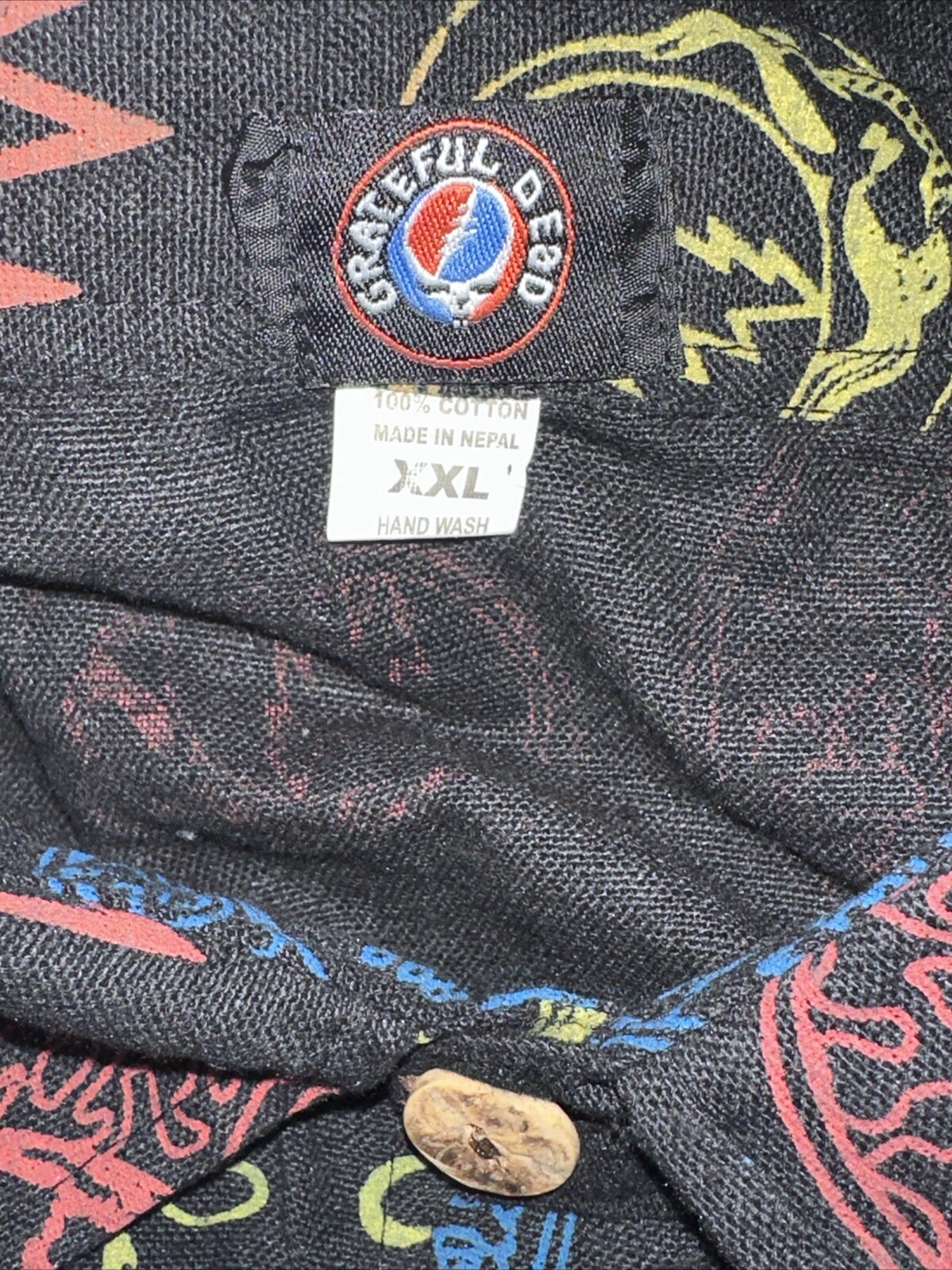 Grateful Dead Button Down Collared Cut Off Shirt Multicolored XXL